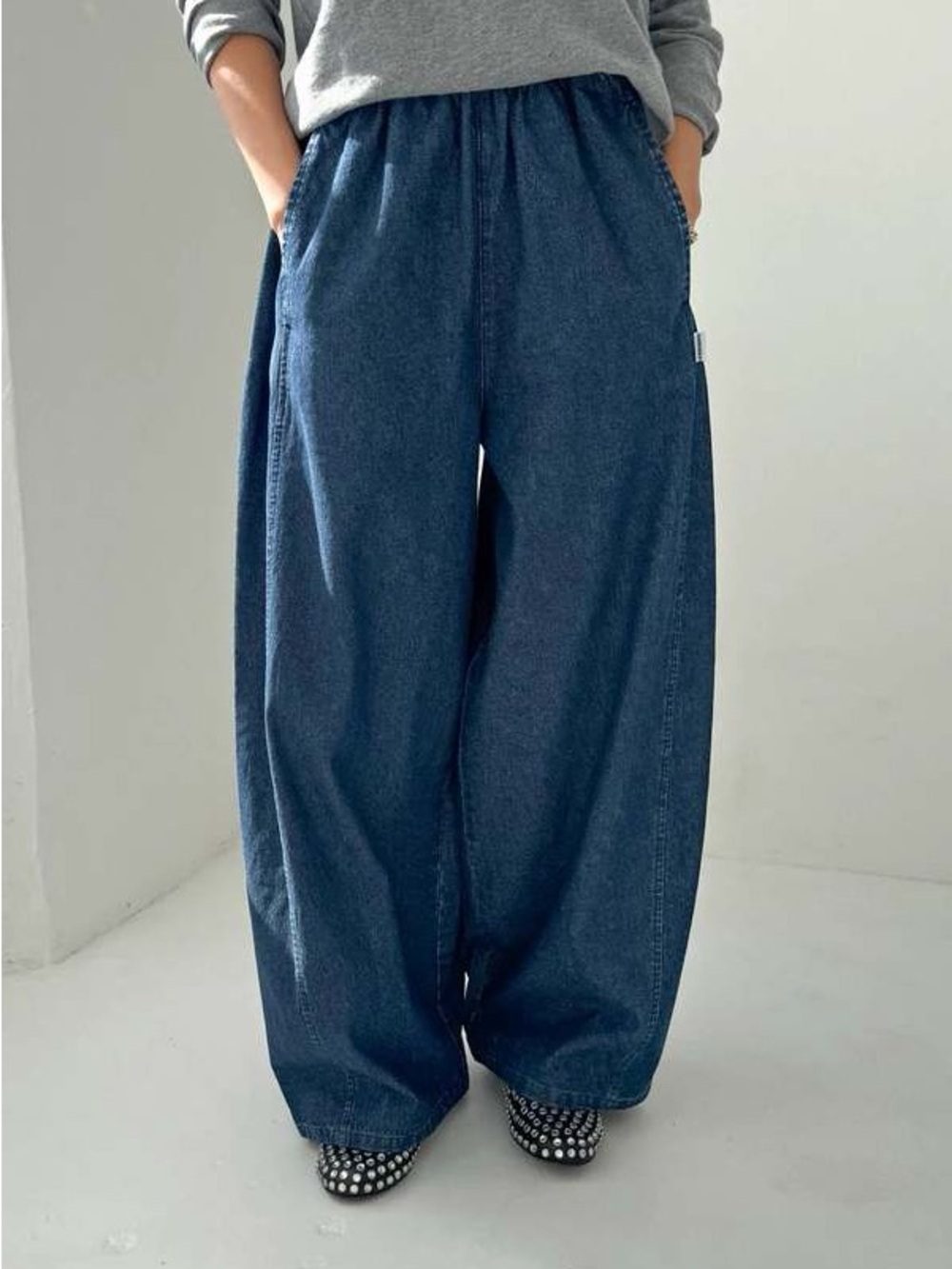 Le Bon Shoppe Parachute Pants - denim, NWT sz L